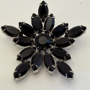 Weiss Vintage Signed Black Marquis Rhinestone Star 2”